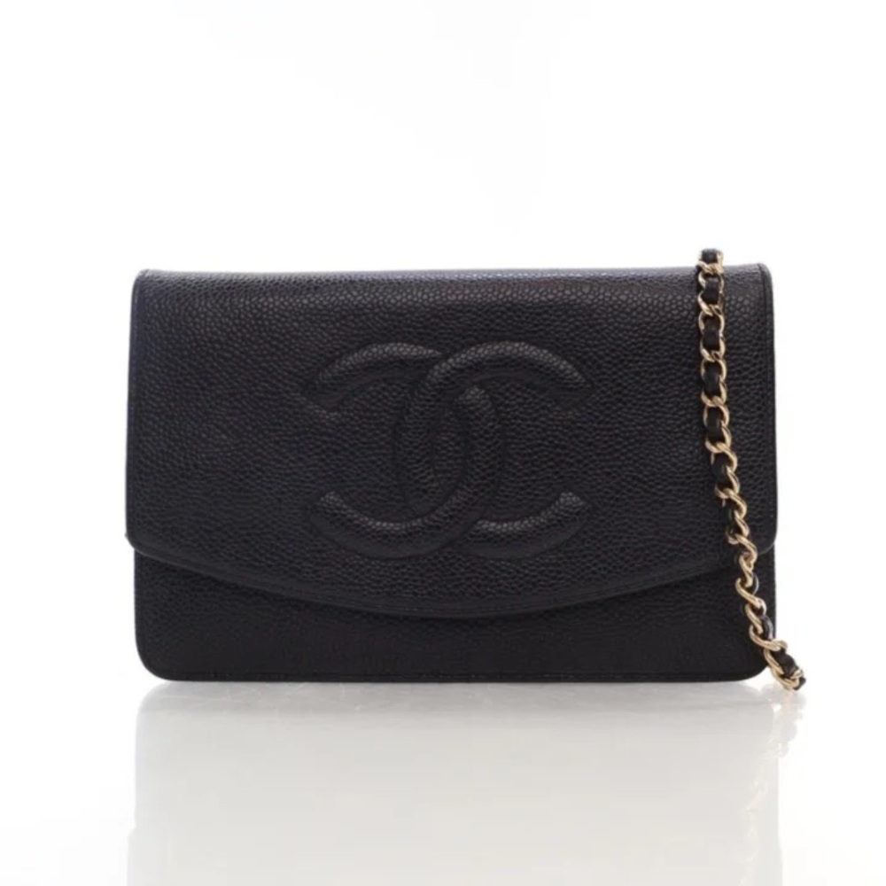 AUTHENTIC Chanel Timeless Wallet On Chain (WOC) Black Caviar
